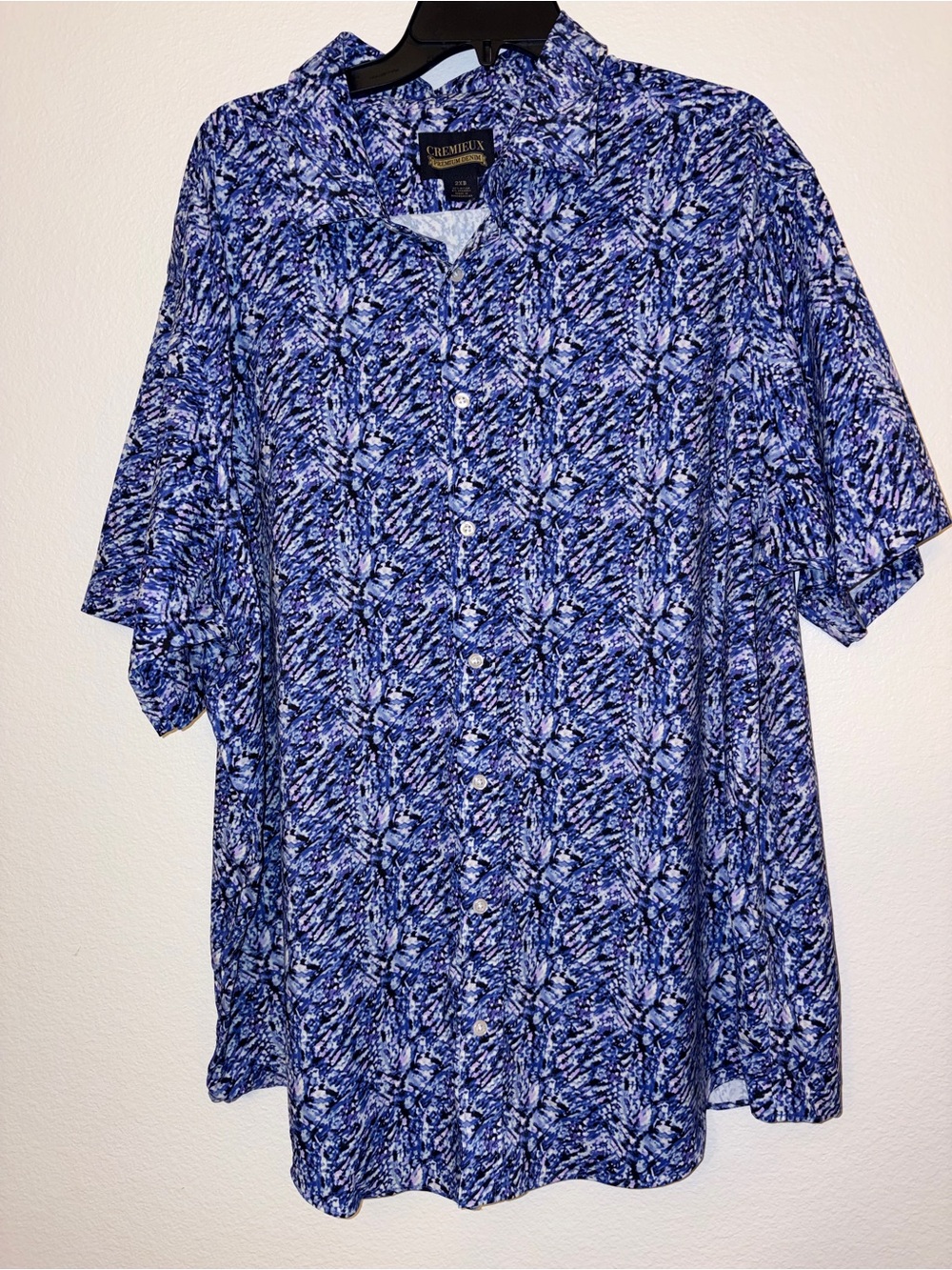 Cremieux Premium Denim Mens 2XB Big Short Sleeve Button Down Abstract Shirt